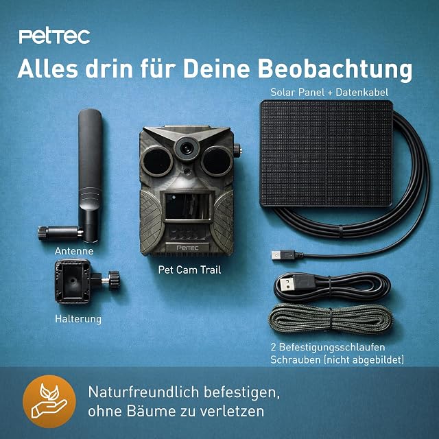 Foto 5 de 6 de PetTec - PetCam Trail 4G Cámara de vida silvestre con panel solar y con visión nocturna y detector…