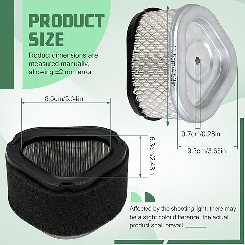 Miniatura 2 de Cyleto 1208314 M92359 Filtro de aire para John Deere 1208305 GT225 LT155 AM123553 GY20574 AM121608 STX38 STX30 LX172 LT133 LT150 LX255 para Comando