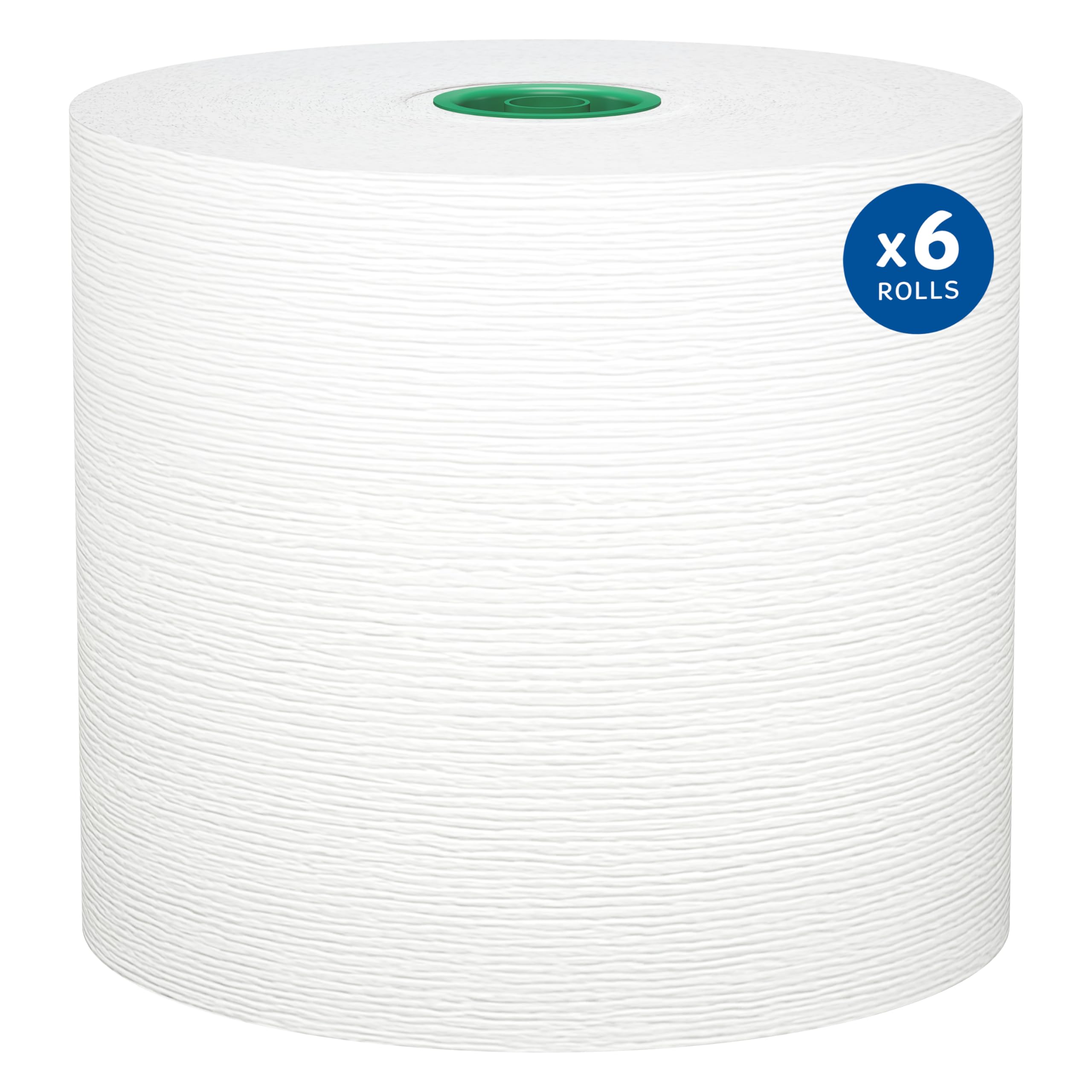 Kleenex Hard Roll Paper Towels 25630 with Premium Absorbency Pockets White for Dispenser Green-Core 700 Roll 6 Rolls