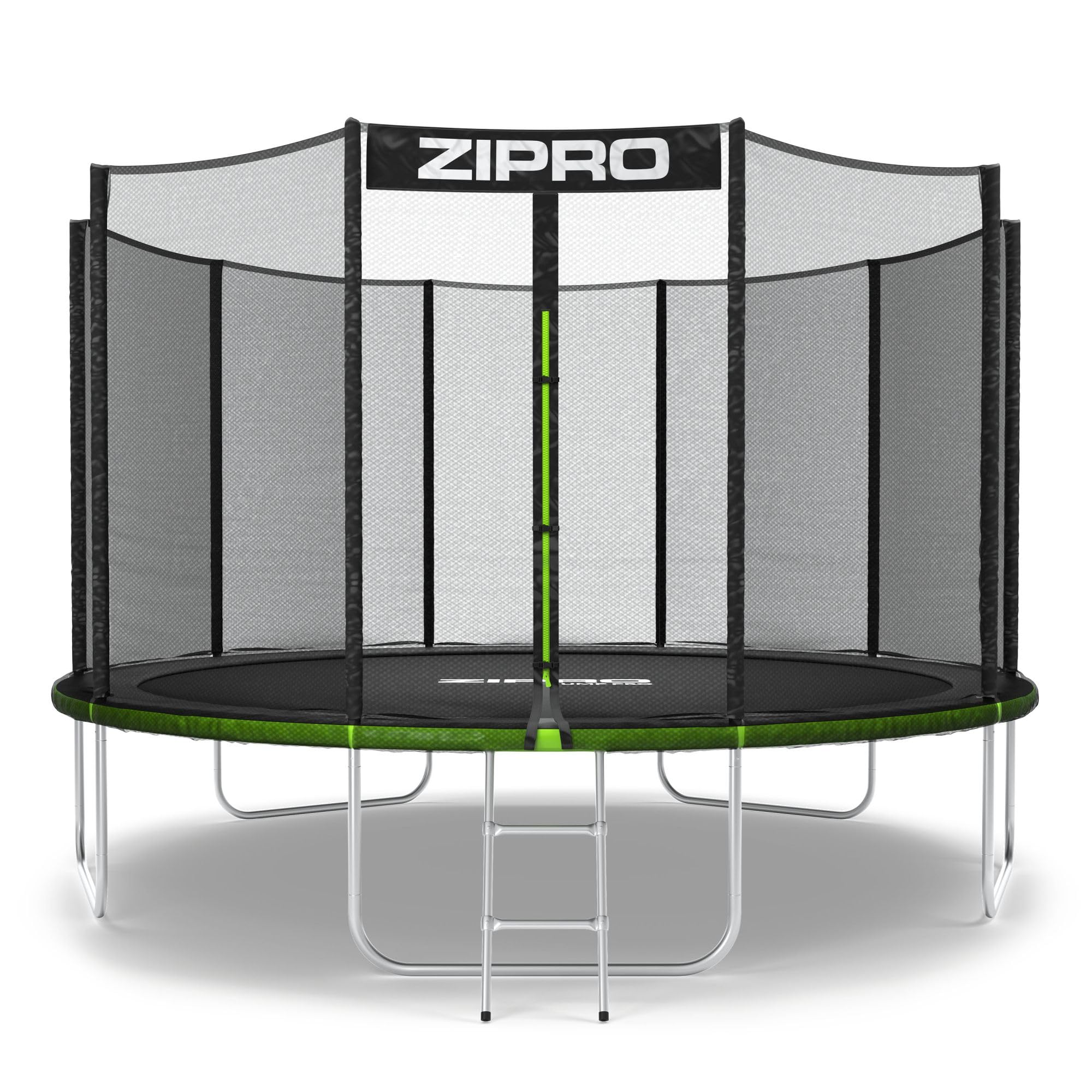 ZIPRO JumpPro out Trampolín Exterior, Cama Elástica para Niños, con Red Externa, Resistente, Protección UV, Montaje Fácil, Soporta 100-150 kg, Ø 183/252/312/374/435/496 cm