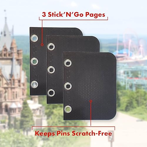 Miniatura 2 de PinFolio Páginas Sitck'N'Go, 3 páginas de exhibición de pines de espuma para libros de pines de PinFolio Disney y carpetas de 3 anillas, diseñadas