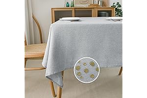 NLMUVW Grey Textured Tablecloth Rectangle 108 Inch
