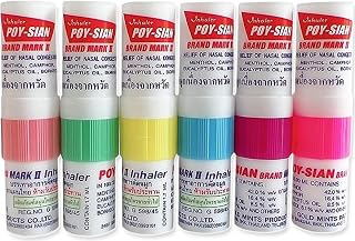 POY-SIAN Mark II Menthol Nasal Inhaler Pack of 6 - Natural Aromatherapy for Sinus Relief, Congestion, Motion Sickness & Relaxation