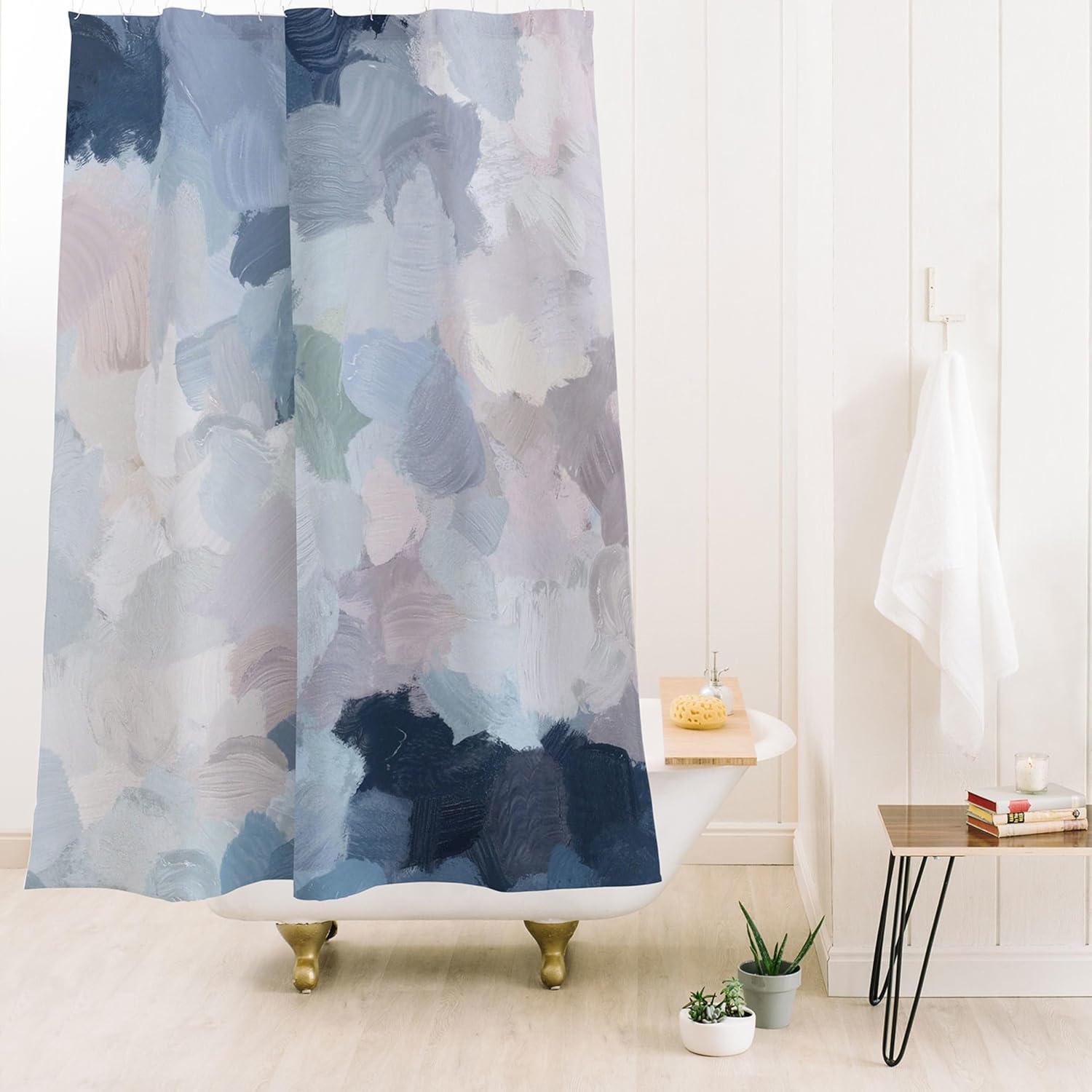 Society6 Shower Curtain - Bathroom Decor by Rachel Elise - Extra Long Fabric Shower Curtains for Bathroom, 71" x 74", Final Flourishing