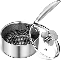 Vista 1 de MICHELANGELO Cacerola de 1 cuarto de galón con tapa, sartén de acero inoxidable de triple capa premium con tapa, cacerola pequeña