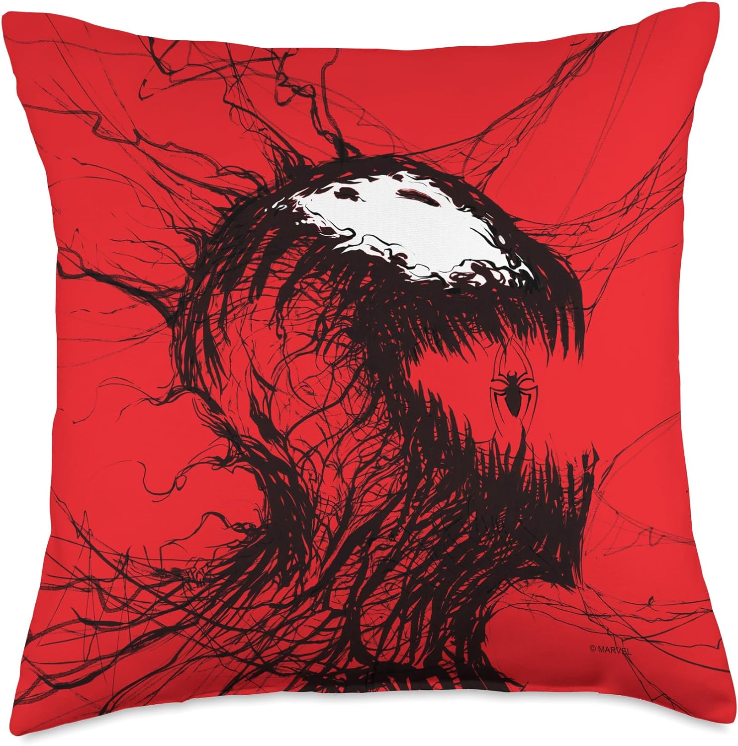 Marvel Carnage Black White & Blood Comic Book Cover Throw Pillow