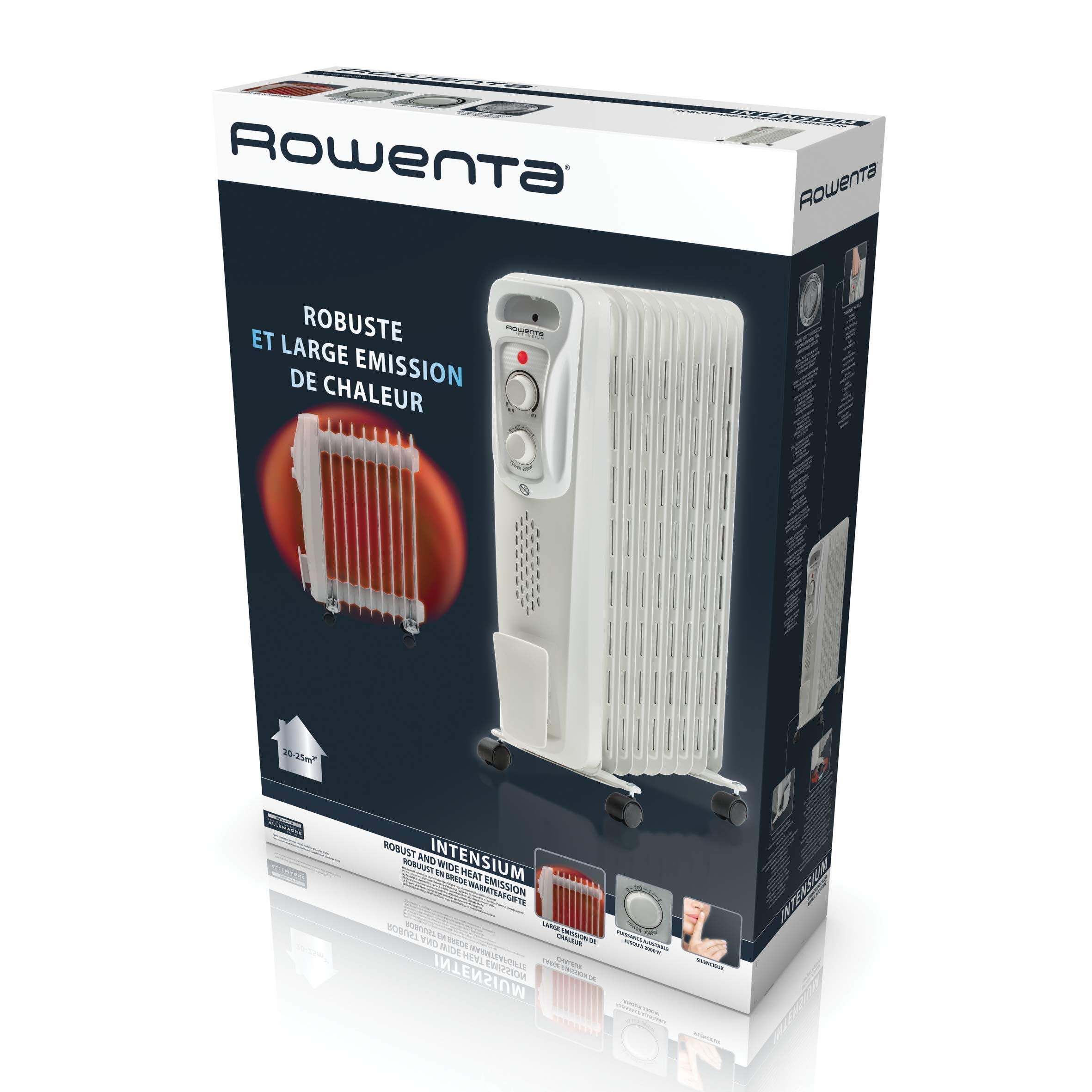Rowenta Radiador BU2620 Intensium 2000w, 3 Niveles de calefacción Superficie hasta 25 m² (Reacondicionado Certificado)