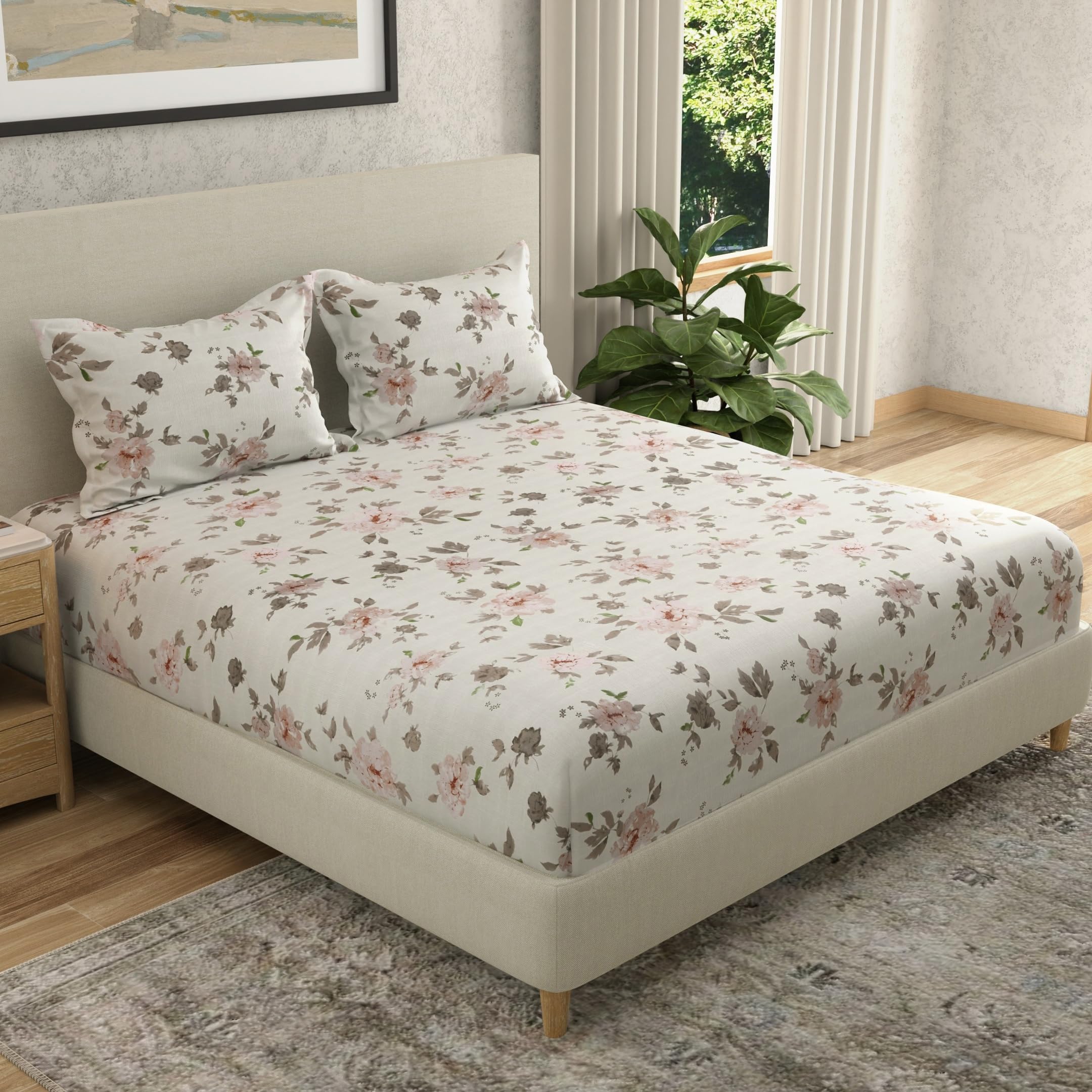 Huesland Cotton Bedsheets - King Size & Pillow Covers -3 Huesland Cotton Bedsheets - King Size & Pillow Covers -3