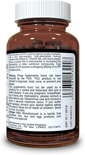Miniatura 8 de 5HTP 300 mg x 90 tabletas - Suministro de 3 meses Con 220 mg de vitamina C B6 y extracto de pimienta negra