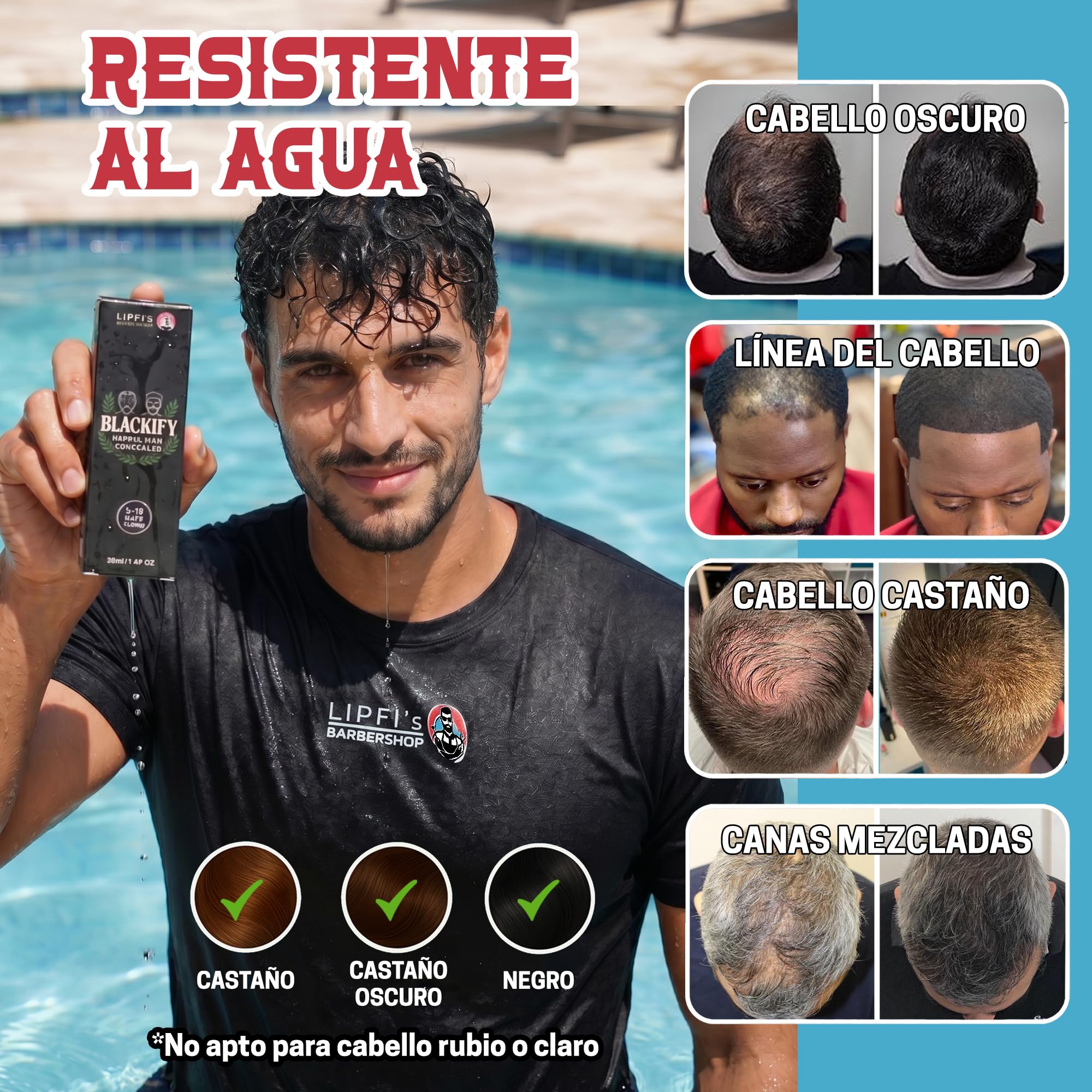 BLACKIFY - Corrector de cabello vegetal para cabello fino y zonas calvas, crema natural de larga duración con pigmentos vegetales, relleno vegano para hombres y mujeres (50 ml)