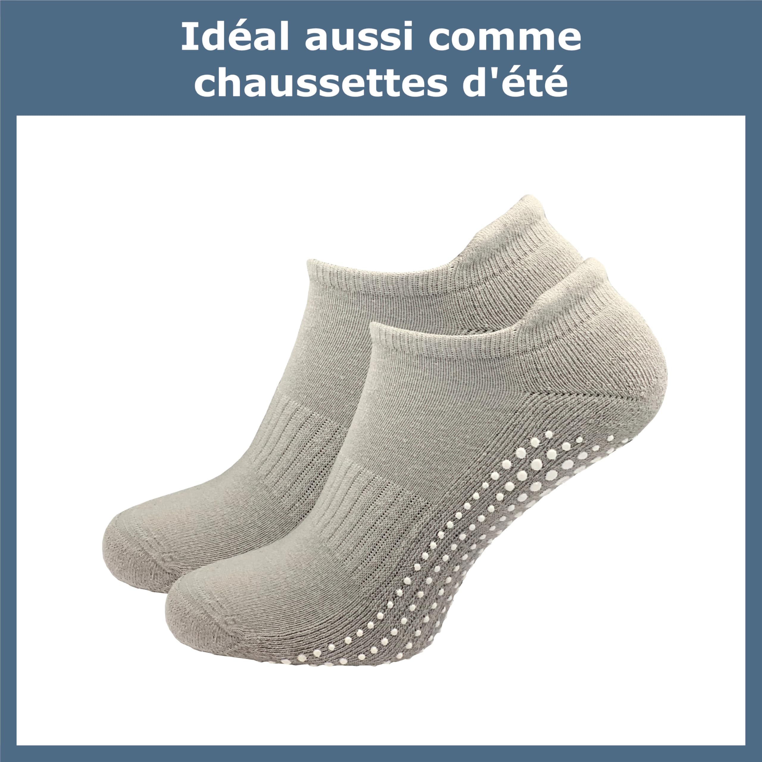 GAWILO Chaussettes antidérapantes femme (3 paires) | Chaussettes stoppeuses sans couture avec picots | Pilates & yoga