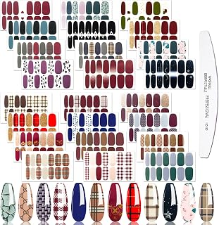 JERCLITY 24 Sheets Nail Polish Strips Wraps with Nail File Self-Adhesive Nail Stickers Gel Nail Strips for Women Girls