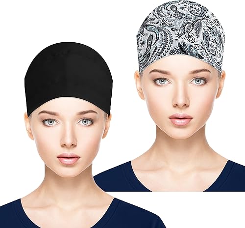 Miniatura 8 de Fesciory Gorras de trabajo ajustables con botón y banda para el sudor, sombreros de cola de caballo para mujer, cabello largo