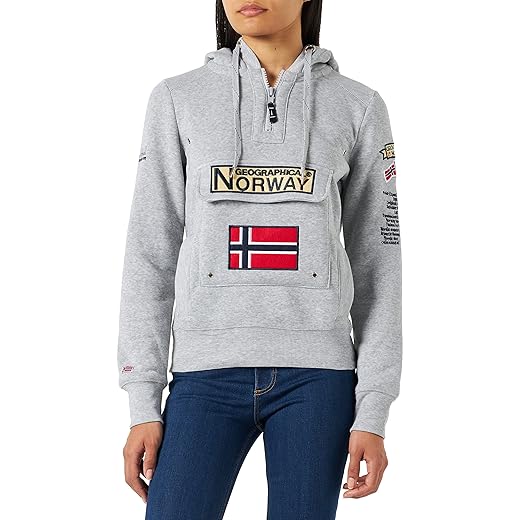 Geographical Norway - Sudadera DE Mujer GYMCLASS Gris Claro S