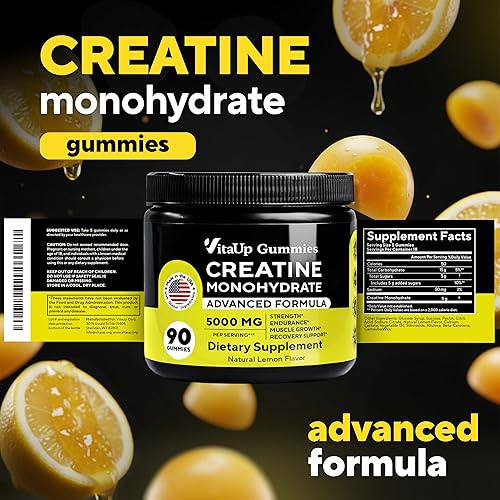 Vista 9 de Gomitas de monohidrato de creatina para hombres y mujeres – Creatina monohidrato fabricada en Estados Unidos para hombres 5000 mg por porción