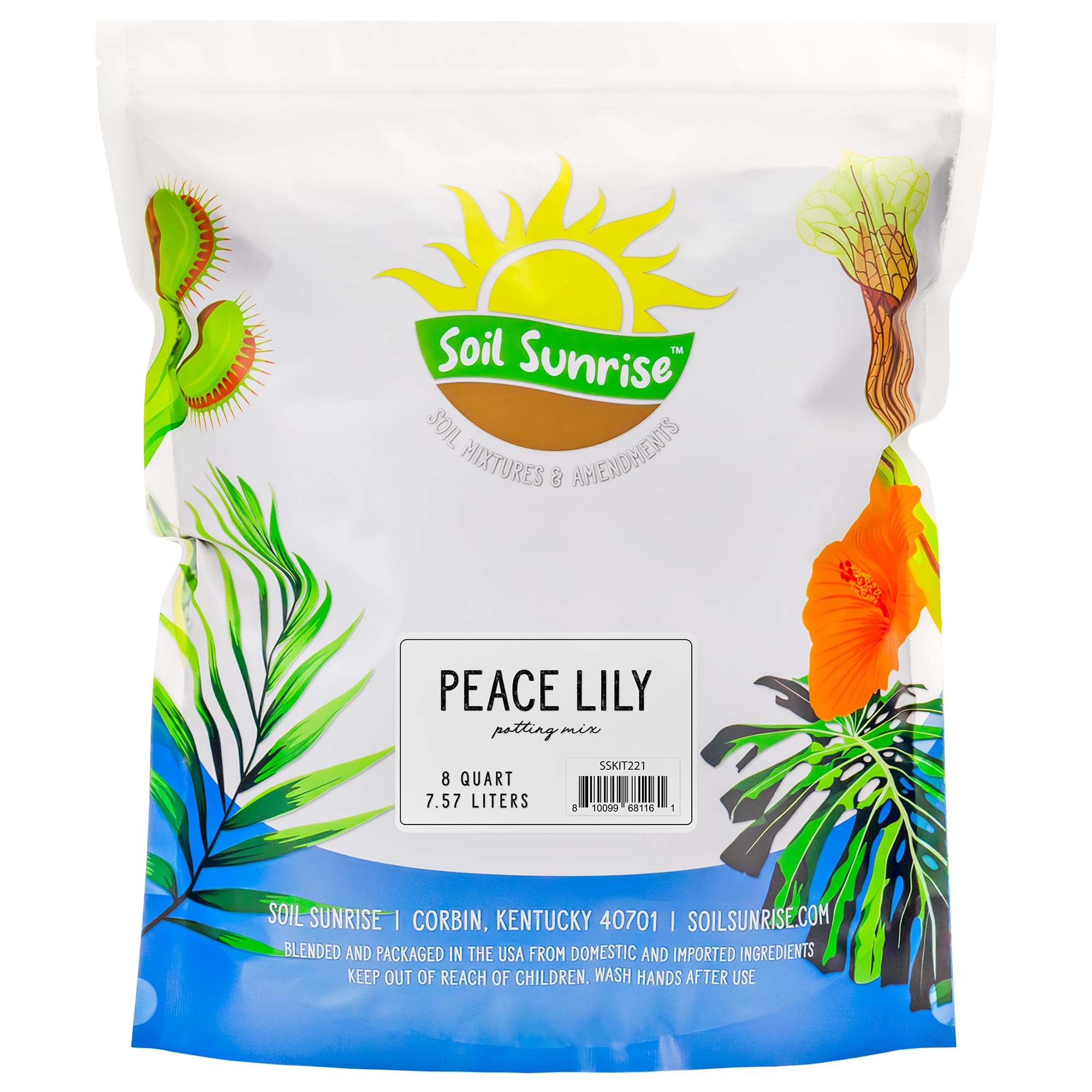 Peace Lily Potting Soil Mix (8 Quarts) for Planting, Growing, or Repotting Peace Lily Plants