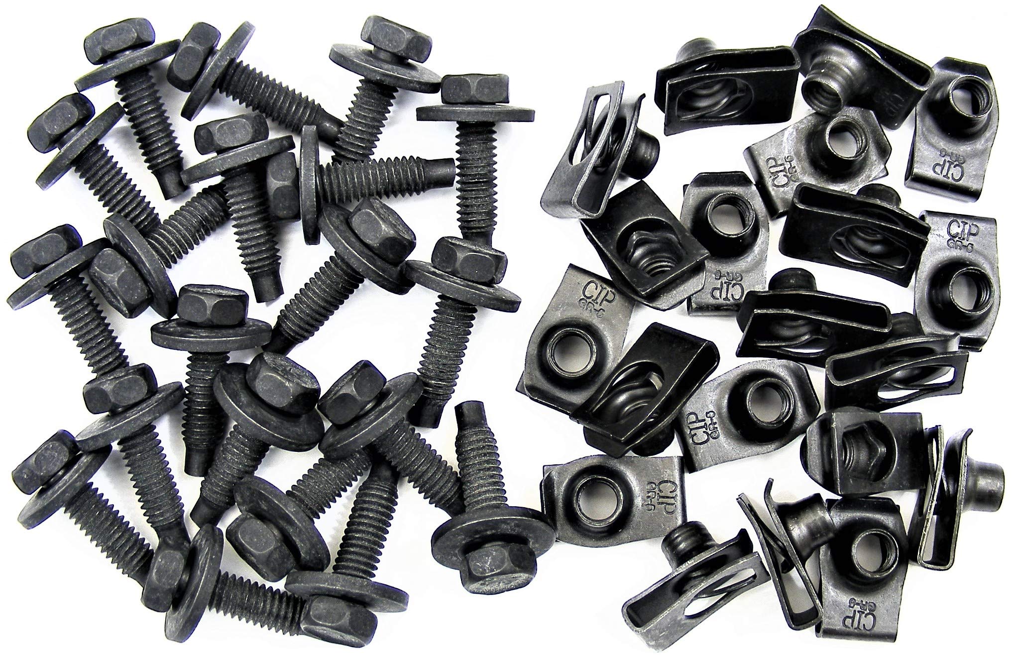 Ford 9 In U Bolts Black Fender Bolts & U-Nuts For Ford, Lincoln, Mercury - 5/16-18 X 15/16 Inch (Set) Ford 8n Fenders - Foto 7