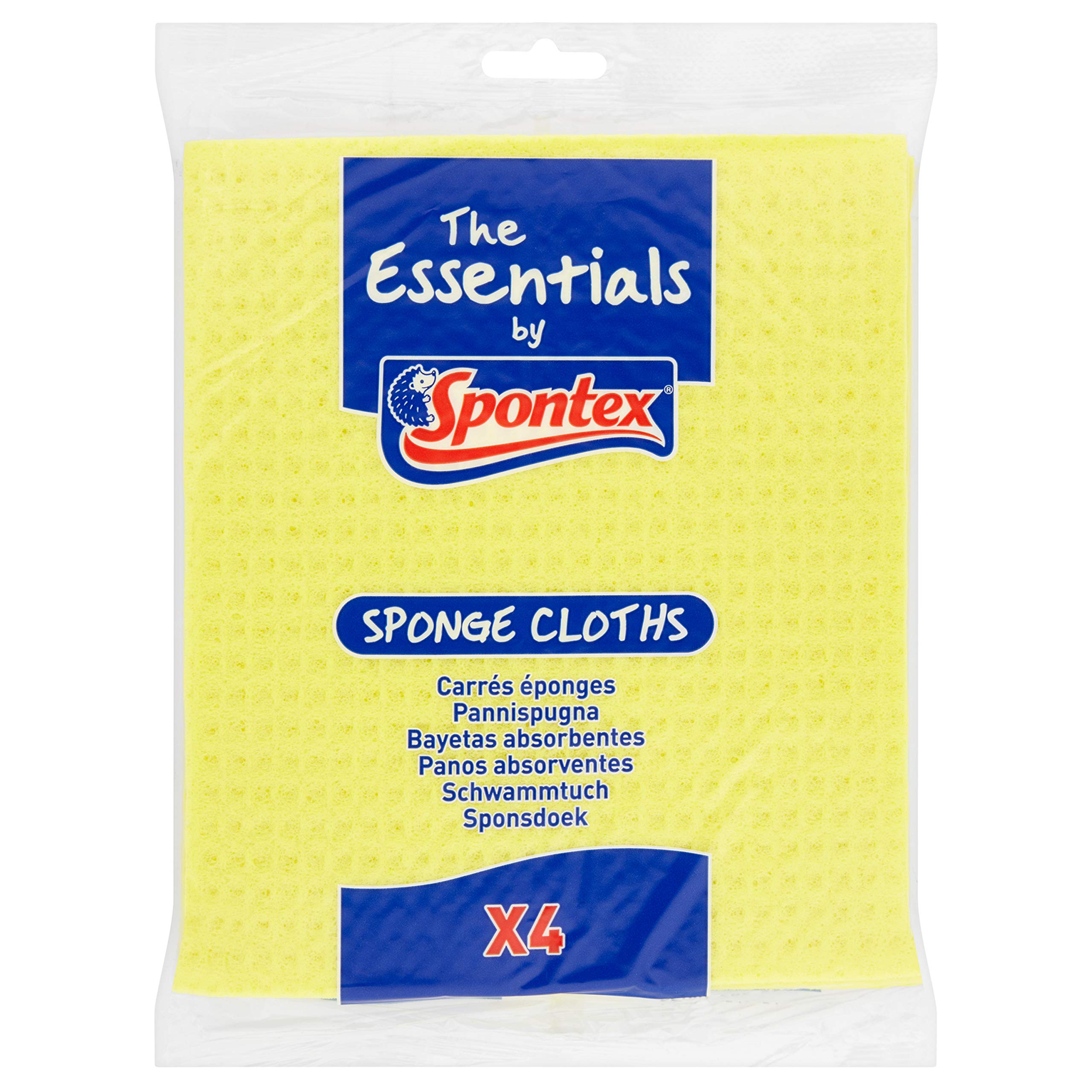 SpontexEssentials Sponge Cloths - 12 packs of 4 (Total 48 Cloths)