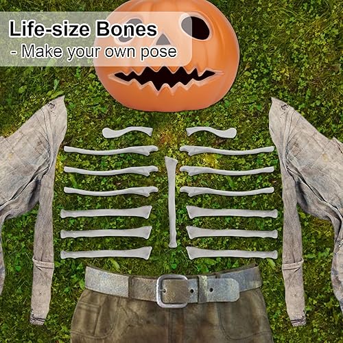 Miniatura 2 de 15 huesos de esqueleto para decoración de Halloween, huesos de plástico, accesorios de terror para decoración de huesos de calavera de tamaño real,