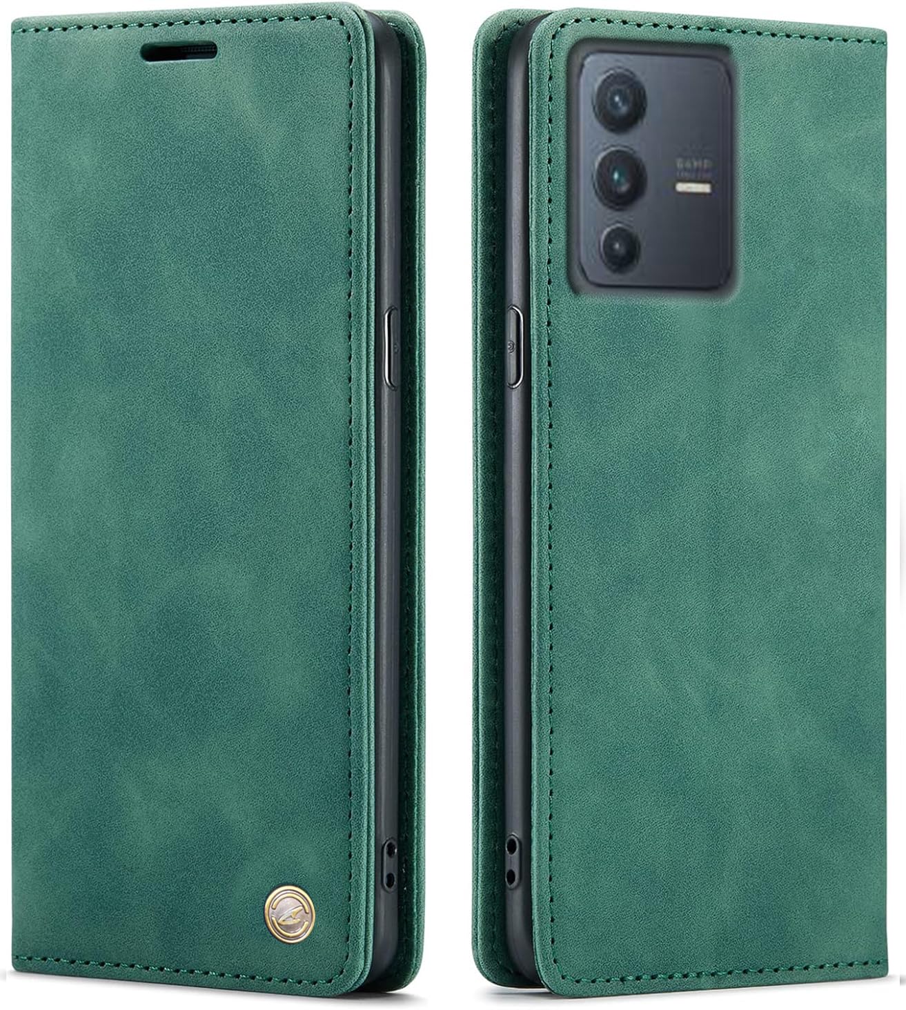 ClickCase for Vivo V23 Pro 5G Sheepskin Series Faux Leather Wallet Flip Case with Video Stand & Magnetic Closure Lightweight Flip Cover for Vivo V23 Pro 5G (Green) (B0D8LDQTSX) Amazon Price History, Amazon Price Tracker