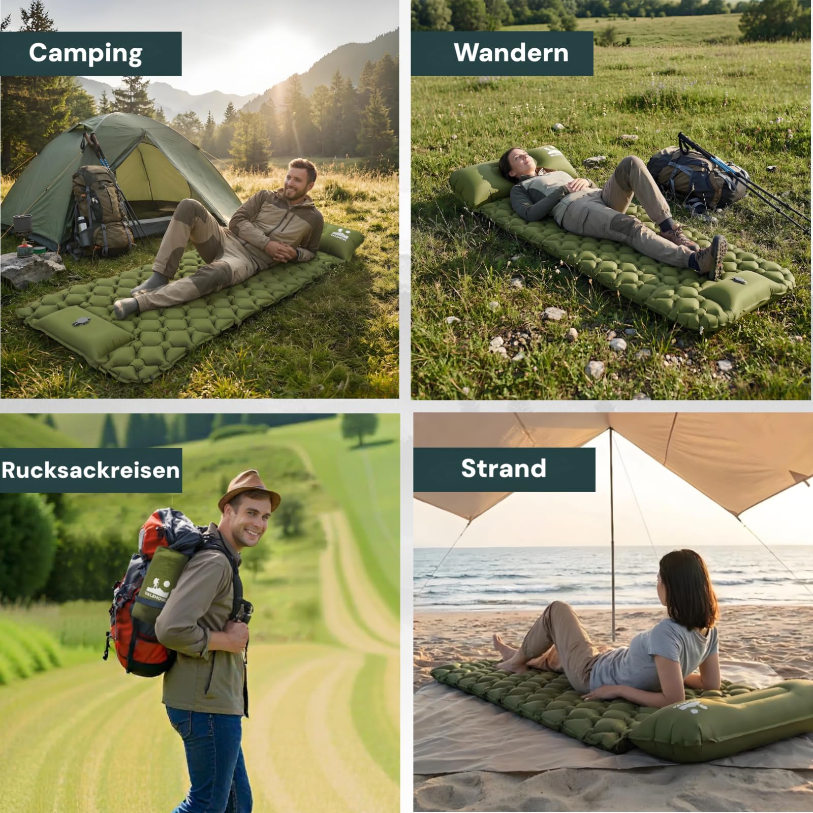 800g Ultraleichte Aufblasbare Isomatte für Camping – R-Wert 3,0 für 4 Jahreszeiten, Langlebige wasserdichte Luftmatratze für Rucksackreisen, Trekking, Outdoor
