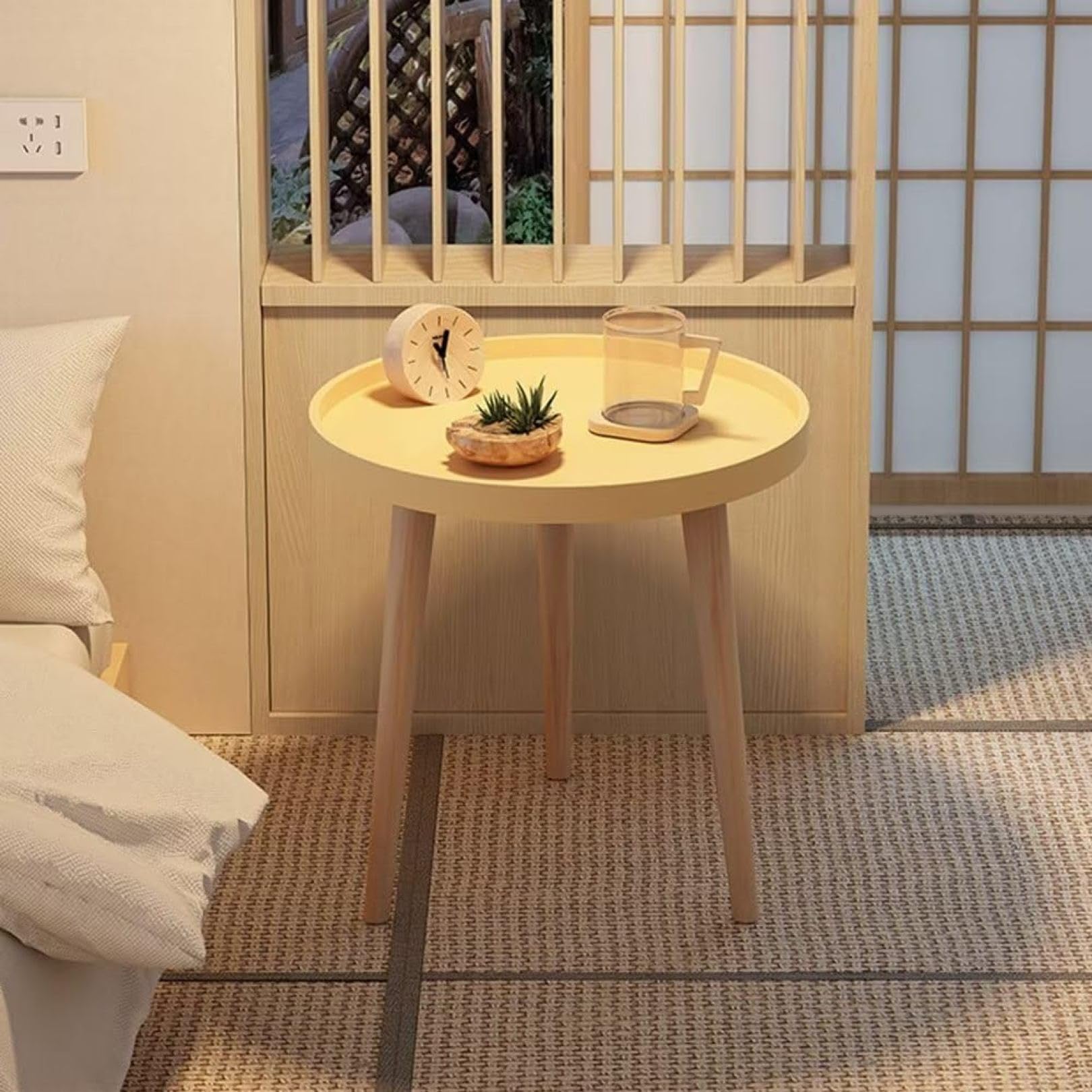 Amazon｜サイドテーブル 丸テーブル 直径50cm 高さ44cm 丸型  