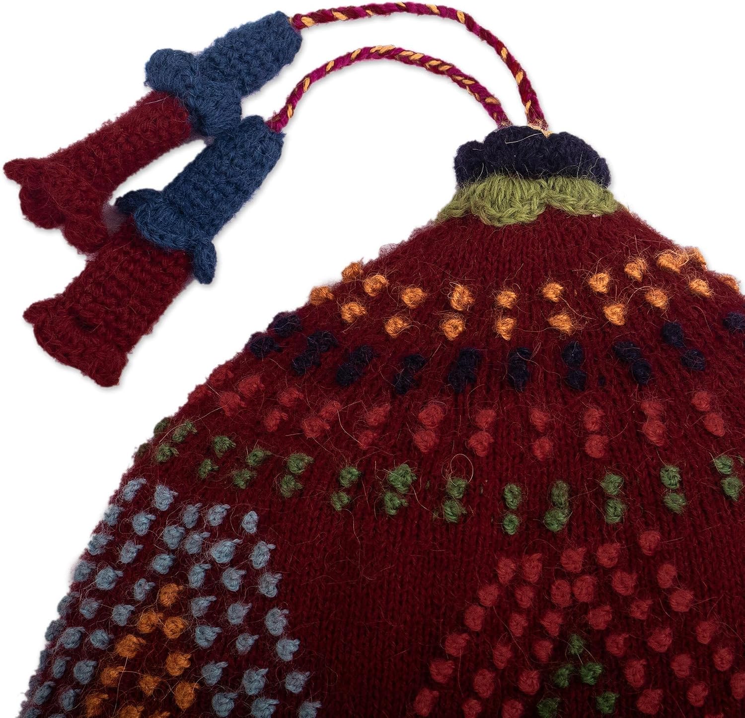 NOVICA 100% Baby Alpaca Knit hat, 'Cantuta Flower' Multicolor