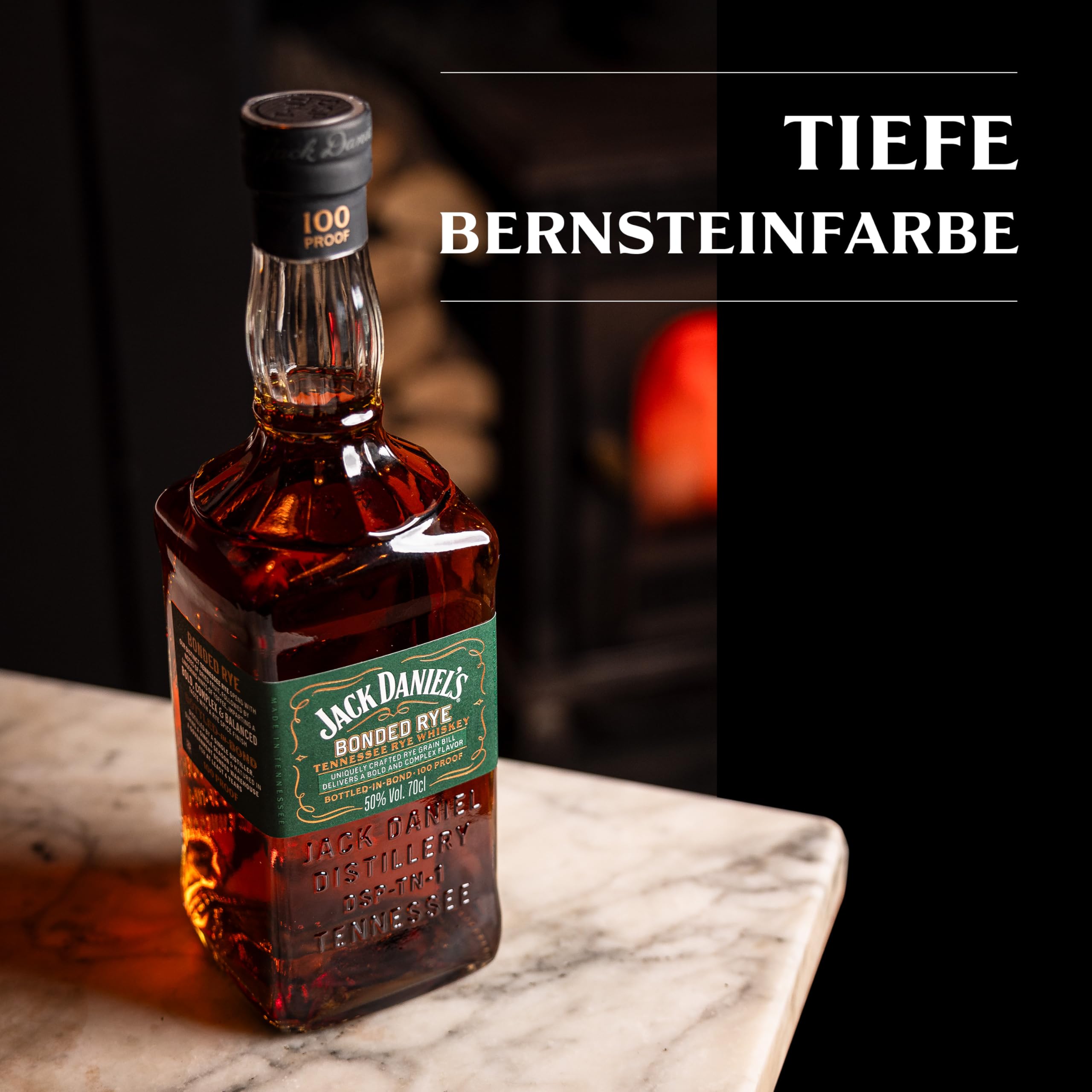 Jack Daniel's Bonded Rye Tennessee Whiskey – Whiskey Americano Premium, Gusto Intenso e Autentico, Sapore Fruttato, Invecchiato Tradizionalmente, 50% Vol., Bottiglia in Vetro da 70 cl