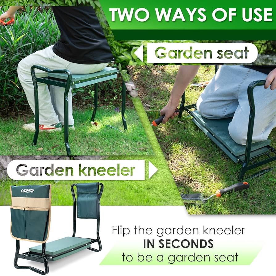 Amazon.com: LANNIU Garden Kneeler and Seat, Foldable Garden