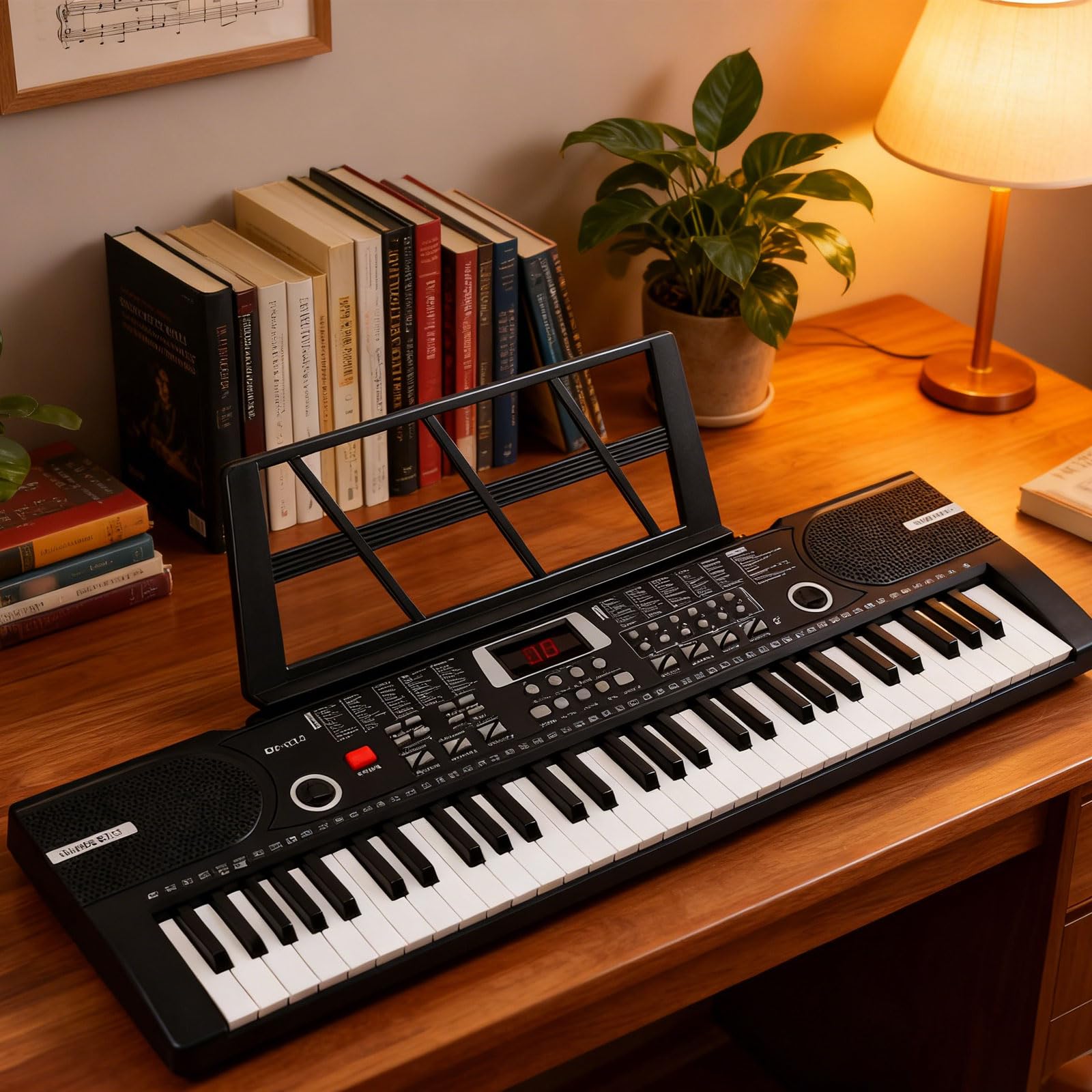 61 Key Keyboard Piano, Portable Electronic Keyboard Piano for Beginners with Speakers, Microphone, Sheet Music Stand, 100 Voices, 100 Rhythms, Digital Music Keyboard for Teen - 1