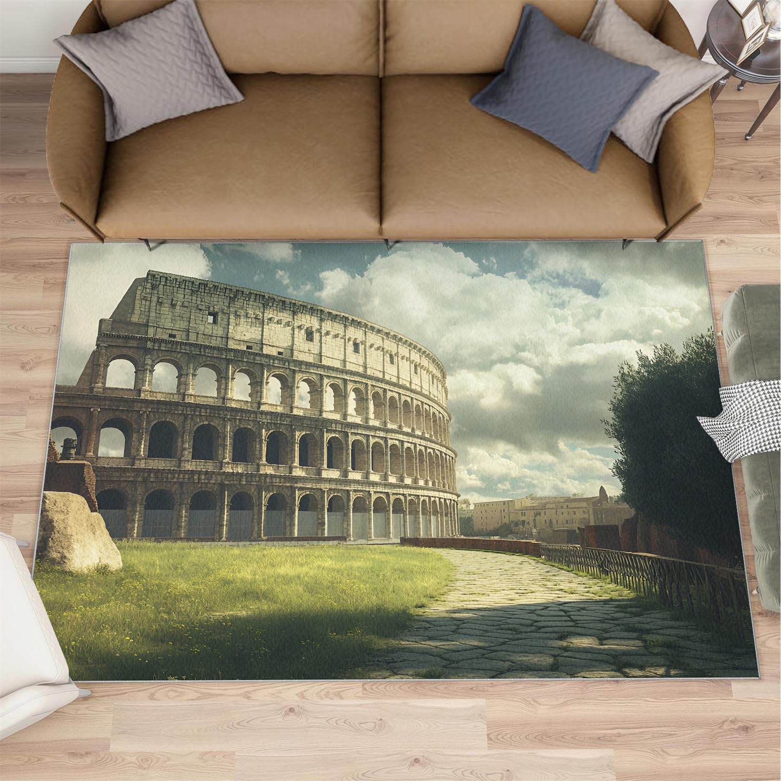 Tapis de chevet lavable pour une chambre à coucher au style antique