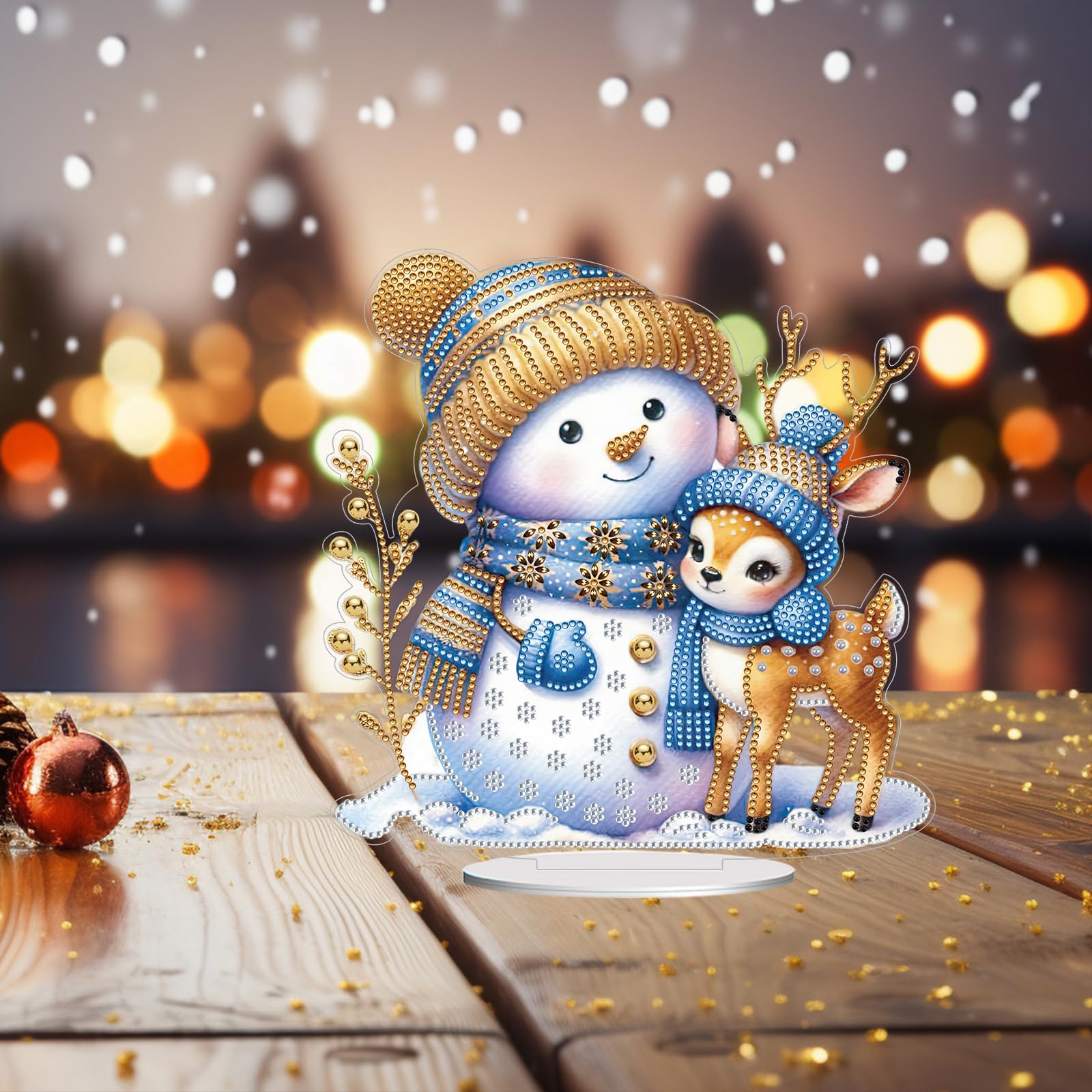 Lebartm Lot De 2 Décorations De Bureau Diamant à Faire Soi-même - Peinture Par Numéros - Décoration De Table - Motif Diamant - Décoration D'intérieur