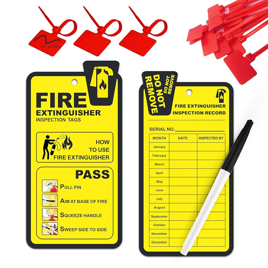Amazon.com: Fire Extinguisher Inspection Tags - 25 Pack Yearly Monthly Tags for Maintenance Record, OSHA Approved Tearproof Waterproof : Industrial & Scientific amazon-com-fire-extinguisher-inspection-tags-25-pack-yearly-monthly-tags-for-maintenance-record-osha-approved-tearproof-waterproof-industrial-scientific