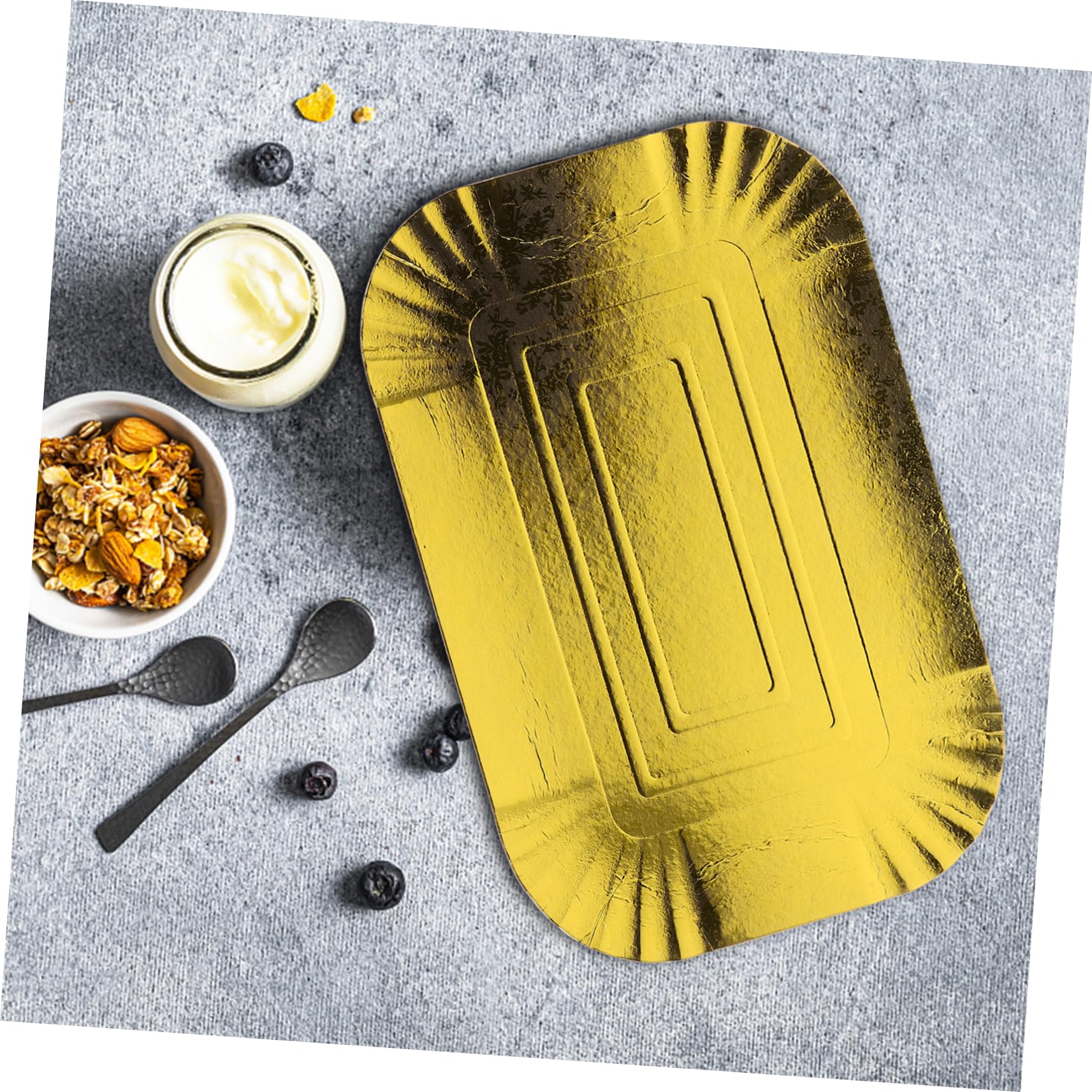 Piatti di Carta Usa e Getta 10 Pezzi in Carta Alluminio Color Oro e Conservazione Cibi Caldi Design Semplice e Sicuro per Alimenti, per Picnic