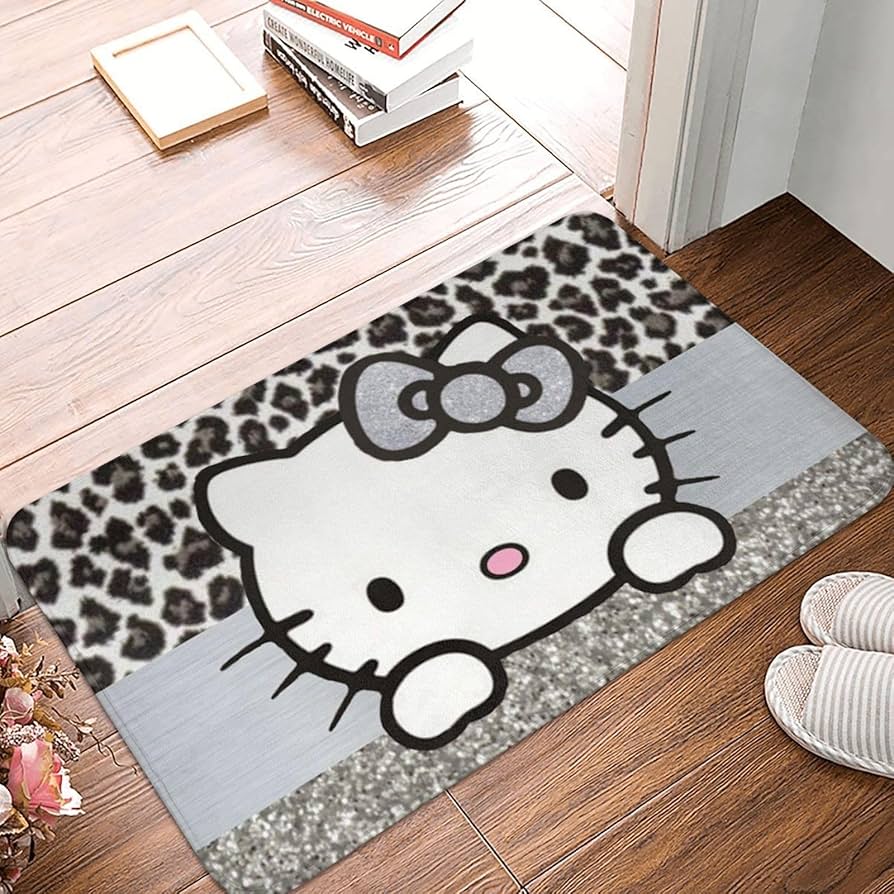Amazon | 玄関マット ヒョウ柄 ハローキティ 可愛い 屋外 室内