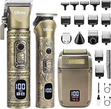 Ufree Beard Trimmer, Hair Clippers Mens Shaver Electric Razor, Hair Trimmer for Men Cordless Barber Clippers and Trimmers Set, Hair Cutting Kit for Men Grooming Gifts Ufree Beard Trimmer, Hair Clippers Mens Shaver Electric Razor, Hair Trimmer for Men Cordless Barber Clippers and Trimmers Set, Hair Cutting Kit for Men Grooming Gifts