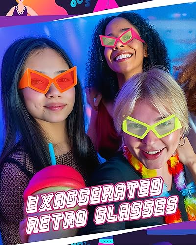 Miniatura 5 de Tallew 3 gafas de sol divertidas de los años 80, gafas de sol retro de gran tamaño, estilo punk, montura grande, gafas novedosas para mujeres y