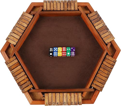 Miniatura 7 de Juegoal Juego de dados de madera para 1 a 6 jugadores, juego de mesa mejorado con 12 dados para niños, adultos, familias, clásicos, viajes,