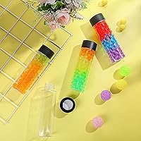 Vista 3 de Tanlade 24 botellas de plástico transparente, botellas sensoriales vacías con tapas para jugo de plástico PET, reutilizable, a prueba de fugas, Tapa