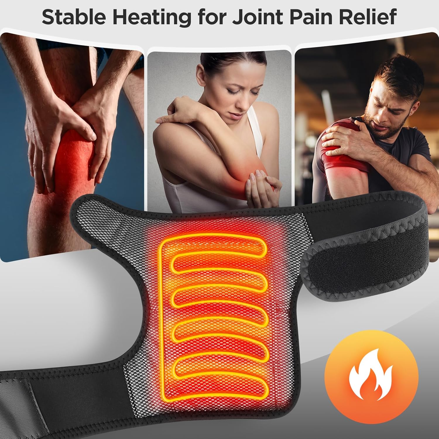DREAMSOME Cordless Knee Heating Pad, Portable Electric Knee Warmers for Women and Men, Heated Knee Wrap Brace for Joint Pain Relief Heartwarming Christmas Gift for Dad and Mom 2 Pack