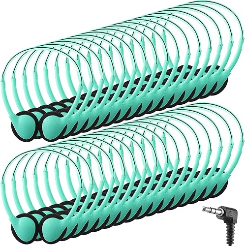 Miniatura 8 de Konohan Paquete de 30 auriculares a granel para escuela, aula, estudiantes, auriculares con cable ajustables con conector de 0.138 in para adultos