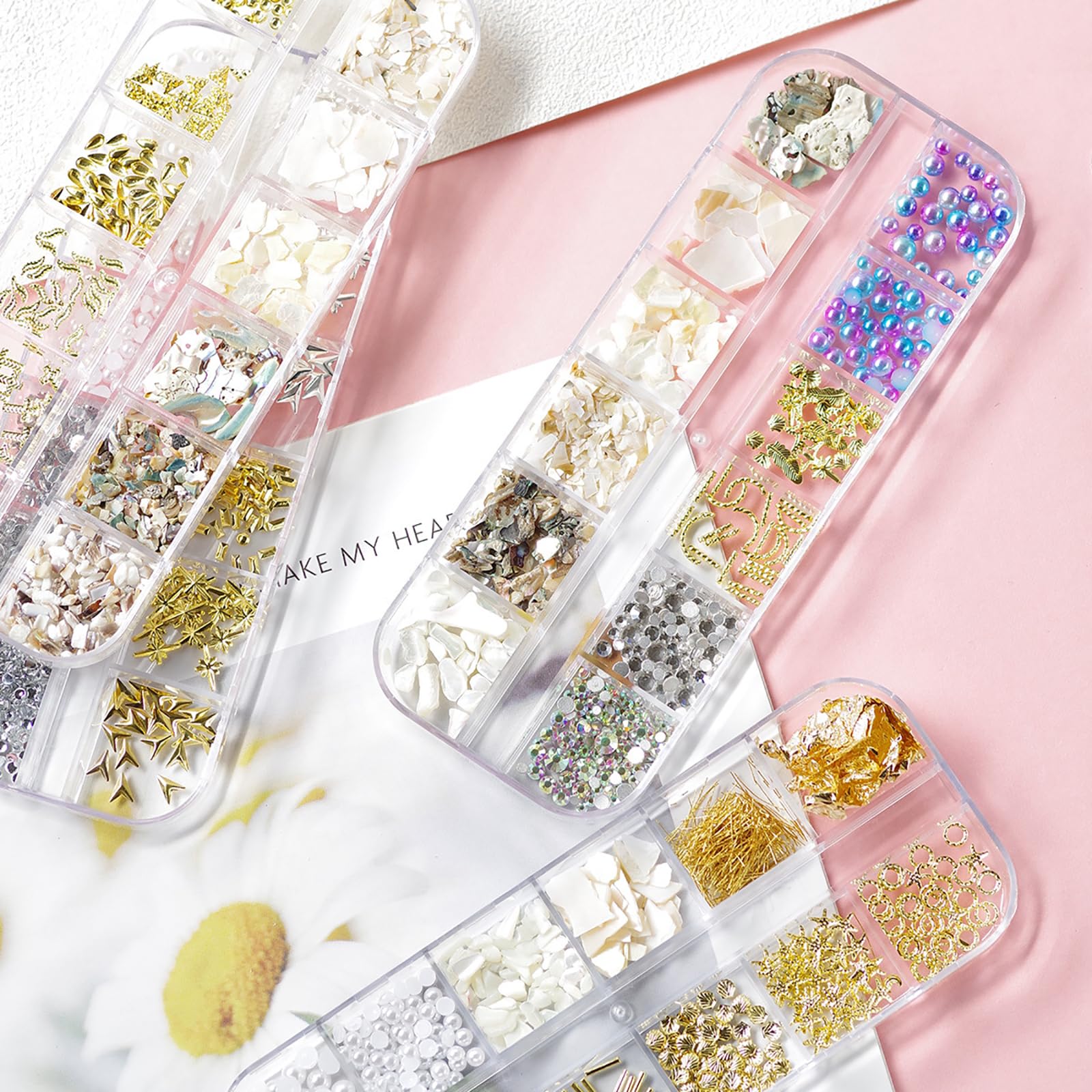 48 Stück 3D Nagel Strasssteine – Kristall AB, Aus Legierung, Für Nageldesign, Schmuck & DIY-Dekoration