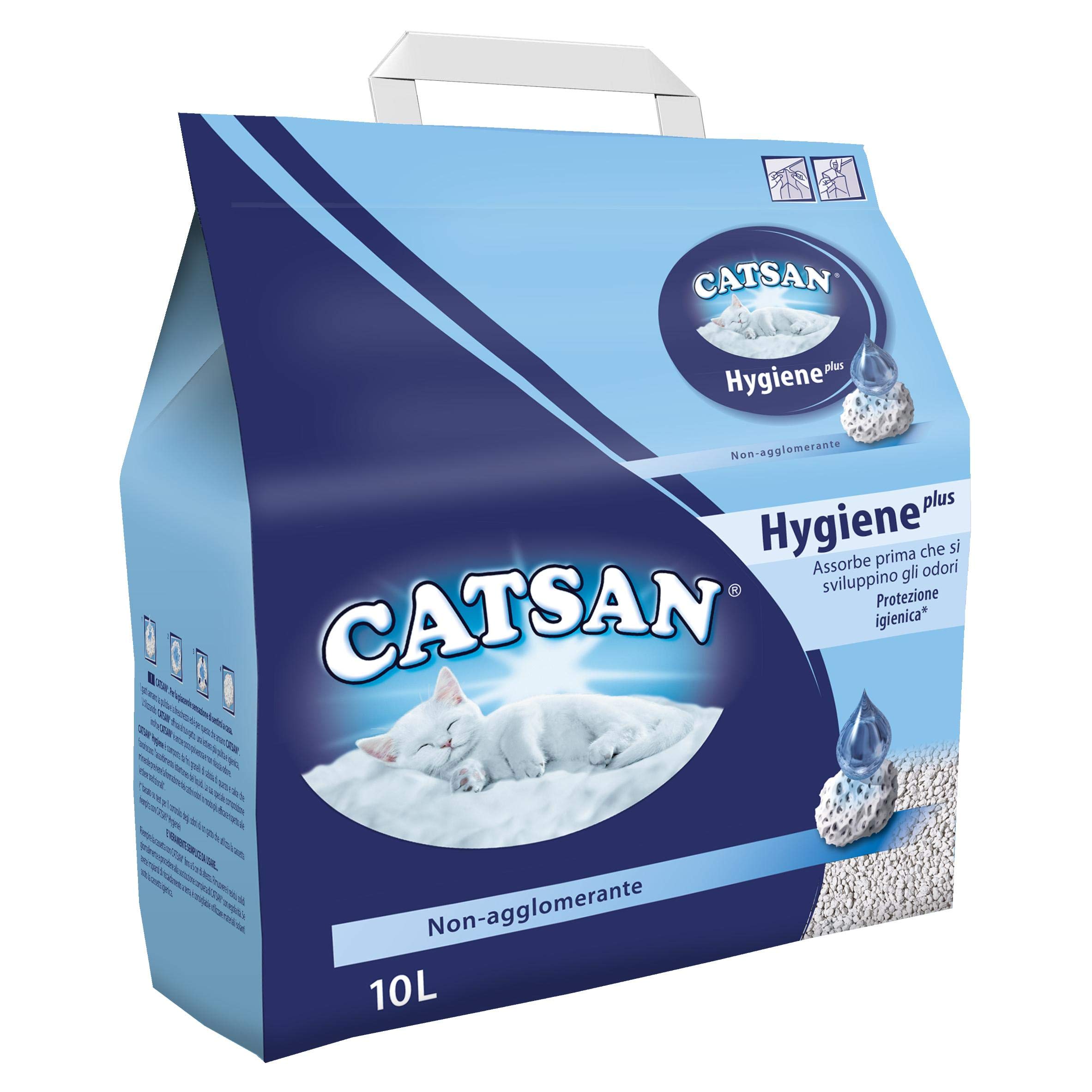 Catsan Hygiene Plus Lettiera per Gatti, 10L Unica