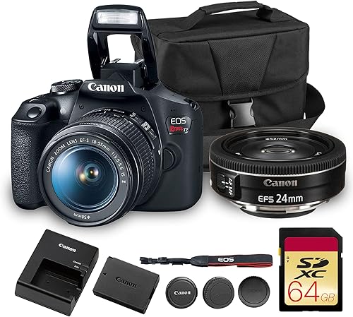 Miniatura 9 de Canon EOS Rebel T7 Kit de cámara DSLR Sensor APS-C de 24.1MP con lentes EF-S de 0.709-2.165 in y 2.953-11.811 in Video Full HD 1080p compacto