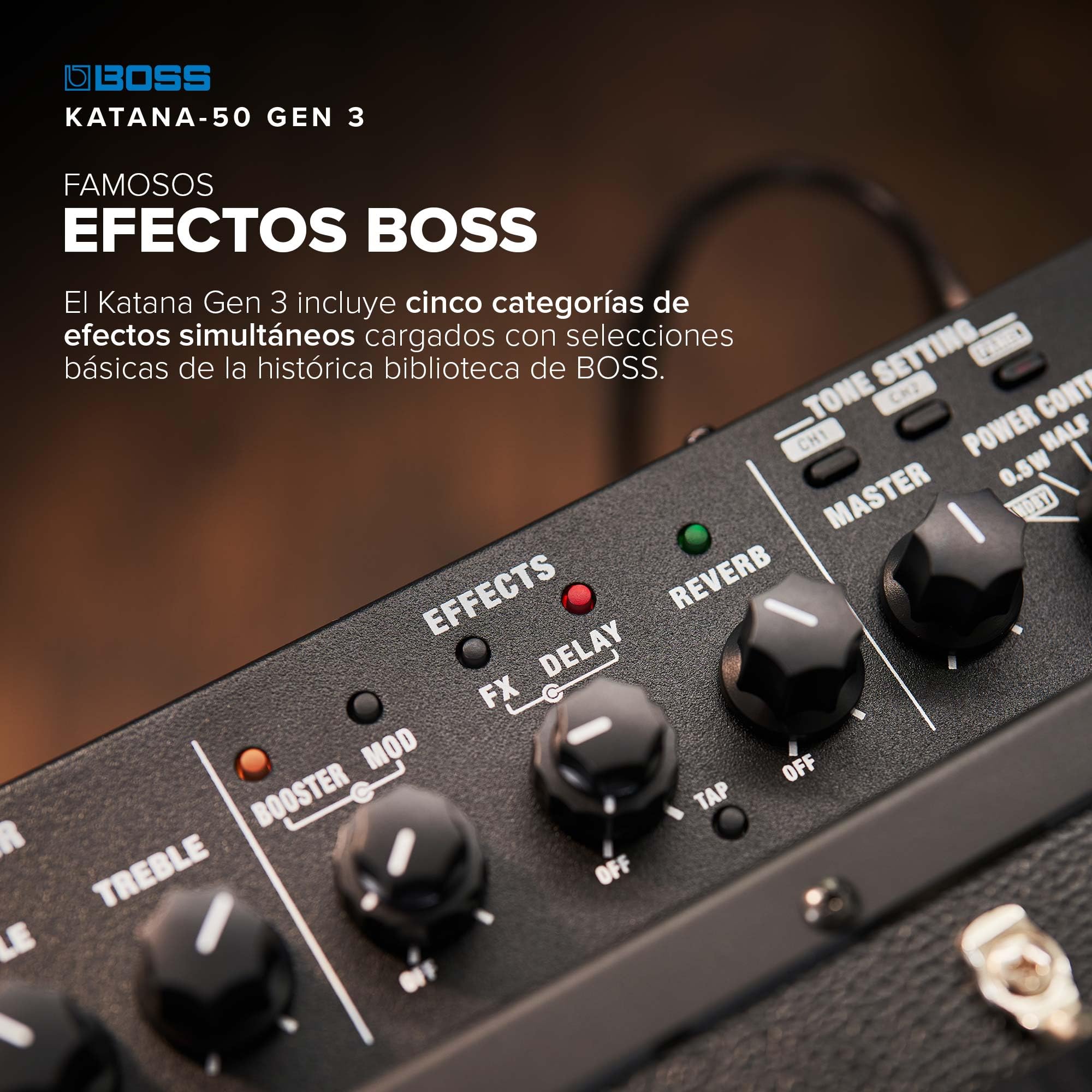 BOSS Katana-50 Gen 3 Amplificador de Guitarra | Compacto Amplificador Combo de 50 vatios | Altavoz a Medida de 12” | Sonido Tube Logic evolucionado | 12 perfiles de Amplificador