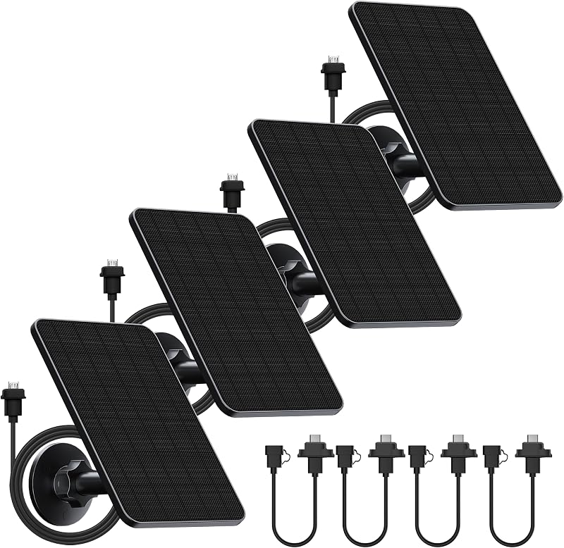 Rhorawill 4 Pack Solar Panel for Blink Outdoor 2K+/4(4th Gen)/(3rd Gen) XT3 | and for XT2/XT Camera(Not Included)/Blink Outdoor Camera,Solar Panel with Mount 13.1ft Cable Rubber Plug