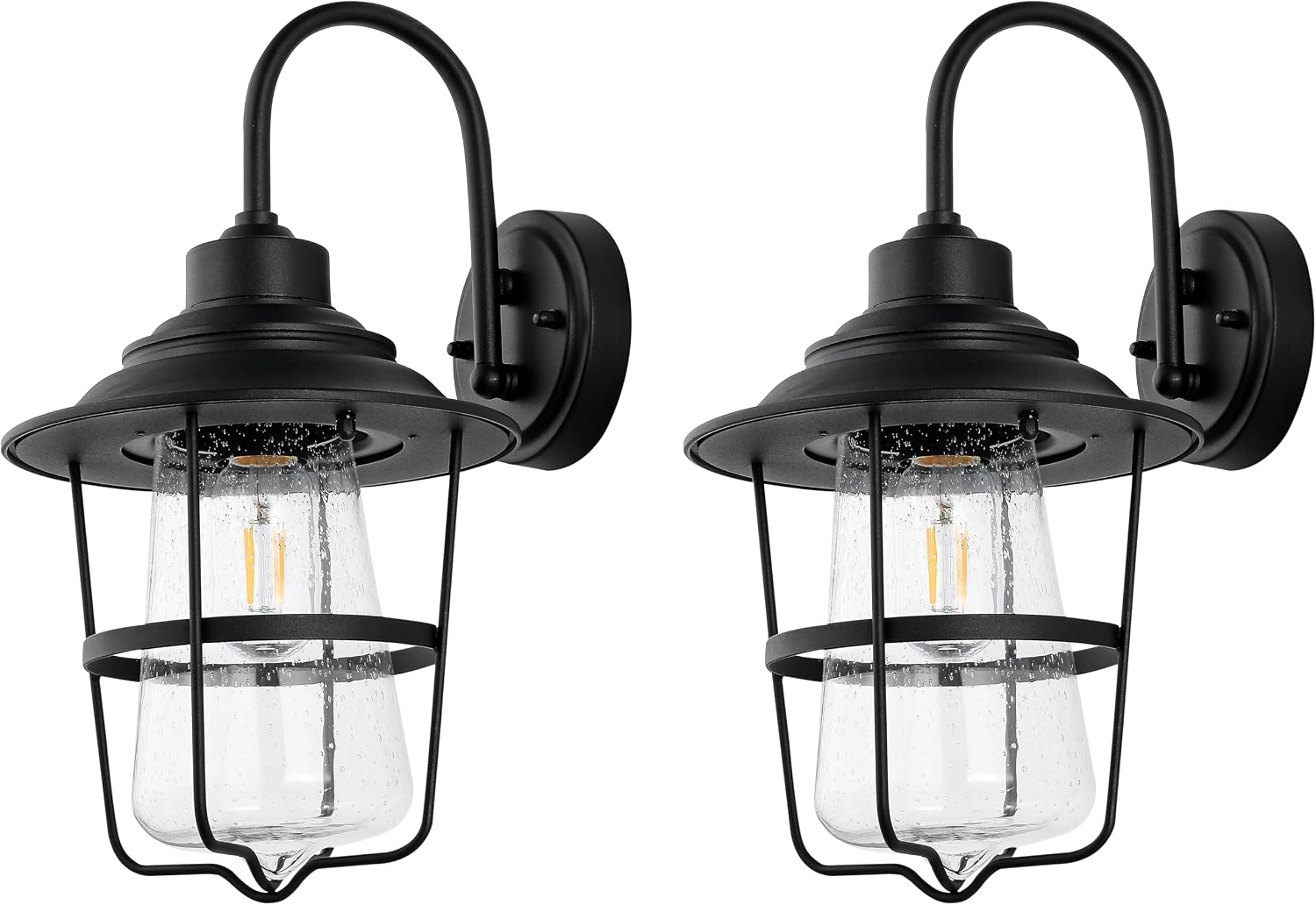 SAFAVIEH Lighting Collection Penber Black Outdoor Wall Sconce Set of 2