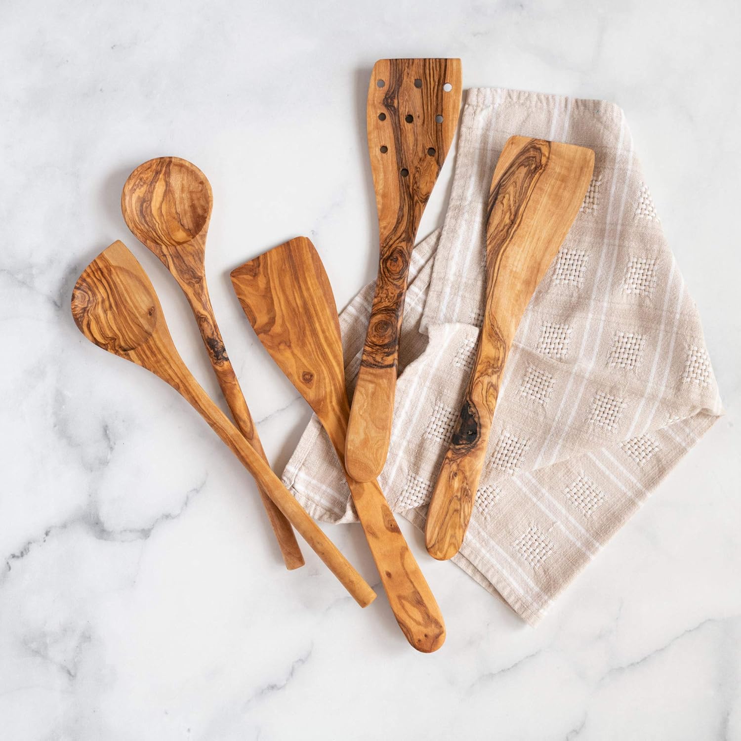 Tramanto Olive Wood Utensil Set - Image 13