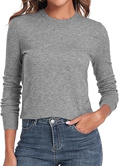 Women's Sweaters Long Sleeve Soft Lightweight Basic Knitted Pullover Sweater