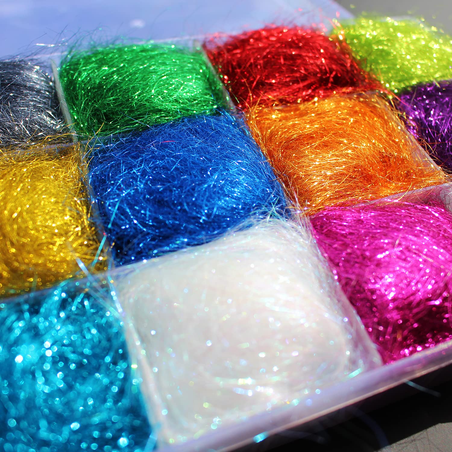 Tigofly ICE DUBBING - Filo Per Mosche Da Trota E Ninfa - 16 Colori Brillanti (2g Per Confezione) - Foto 9